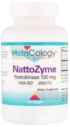 Наттокіназа Nutricology NattoZyme 180 гелевых капсул Київ