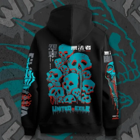 Худи мужское с принтом Cyber Punk Wraiths Outlaws Dark Side Размер 44 Anime1249 Днепр