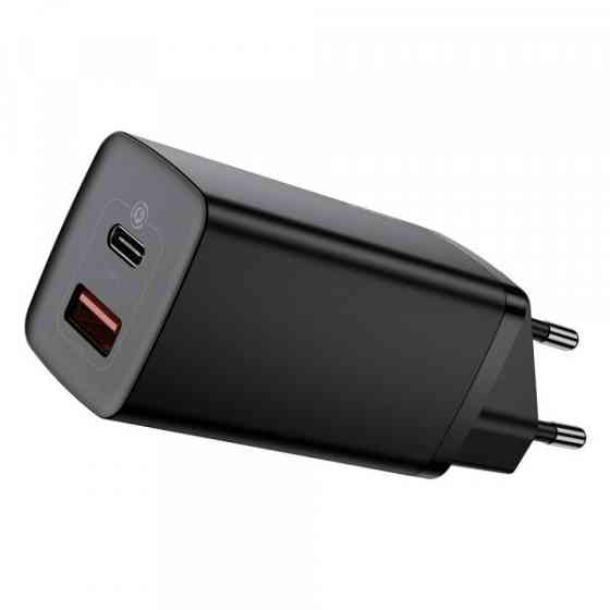 Зарядний пристрій 2xUSB 65W GaN (USB-C+USB-A) Чорний Baseus (CCGAN2L-B01) Київ