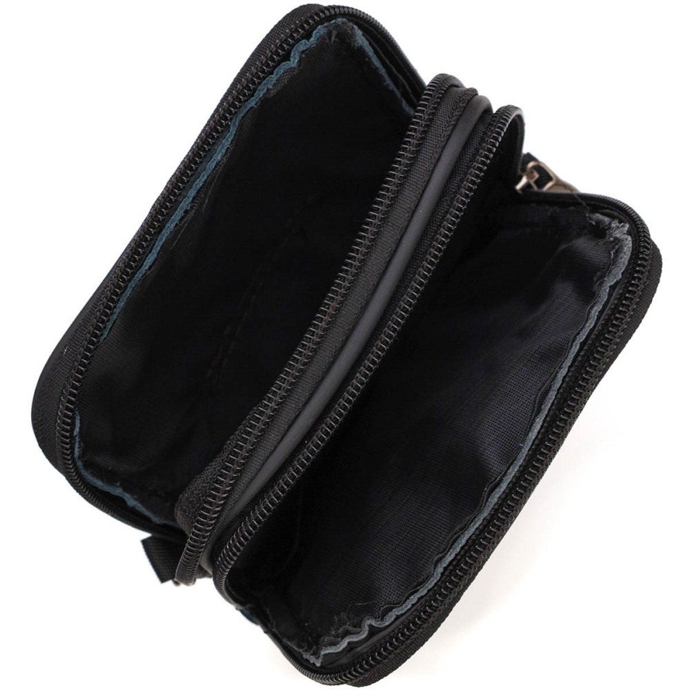 Вертикальная поясная сумка для мужчин из натуральной кожи 21487 Vintage Черная Киев - изображение 5