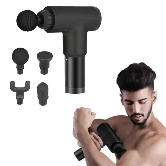 Перкусійний ручний масажер для тіла та м'язів масажний пістолет Fascial Gun RH-320 Чорний Київ