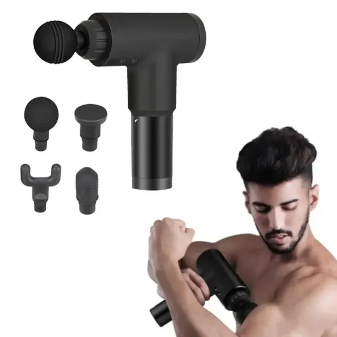Перкусійний ручний масажер для тіла та м'язів масажний пістолет Fascial Gun RH-320 Чорний Київ - фото 3