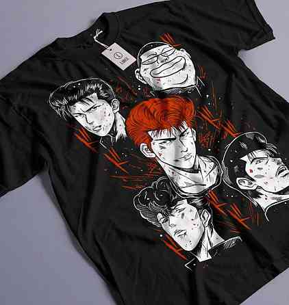 Футболка для мальчика аниме Слам Дунк Слам Дунк оверсайз (рост от 165 до 180 ) Черний AnimeJ1107m Днепр