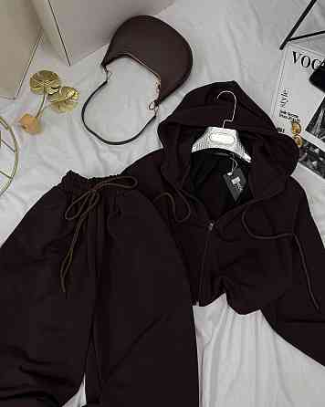 Женский прогулочный оверсайз костюм двойка: кофта и штаны двунитка Одесса