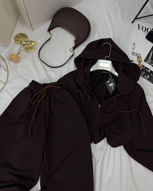 Женский прогулочный оверсайз костюм двойка: кофта и штаны двунитка Одесса - изображение 4