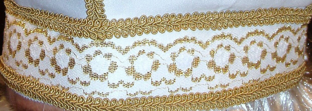 Мітра Св. Миколая класична, канонічна. Шапка, головний убор, висока 40 в кольорі: білий, червоний, золотий. 4 хрести Київ - фото 3