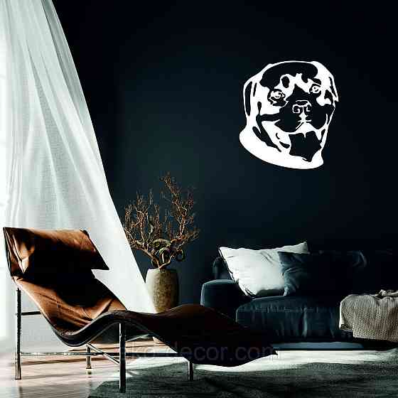 Декоративное настенное Панно «Ротвелер», Декор на стену 70*70 см, Белый Киев