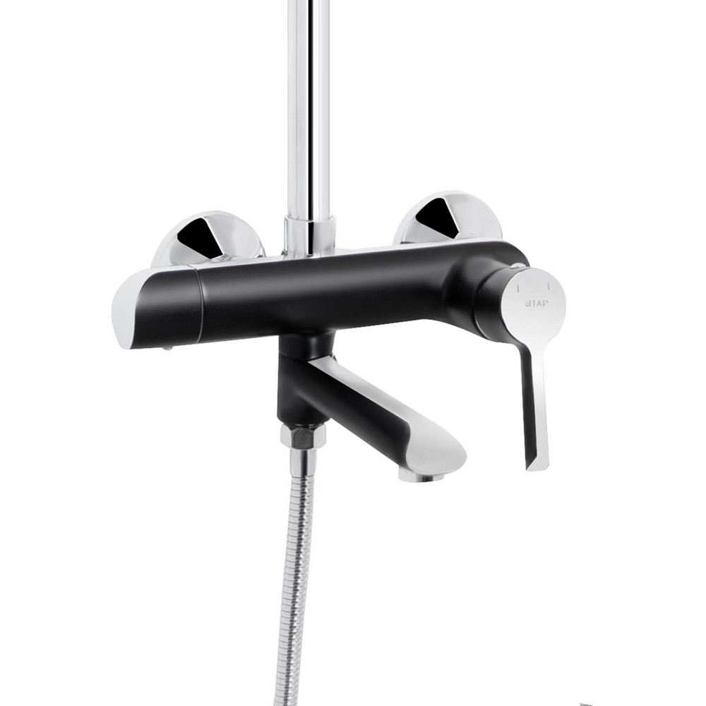Душова система універсальна Qtap Grand на три споживачі (з виливом) QTGRABCR1004 Chrome/Black Київ - фото 3