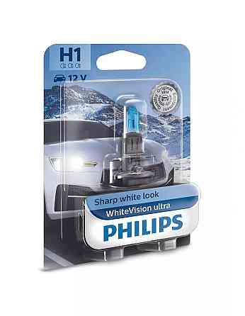 Галогеновая лампа PHILIPS 12258WVUB1 H1 12V 55W P14,5s WhiteVision Ultra +60% (3700K) Харків