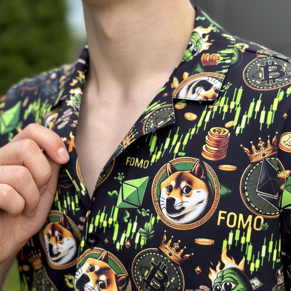 Літня чоловіча сорочка із принтом для відпочинку Pobedov Dejavu Kripta Київ - фото 6