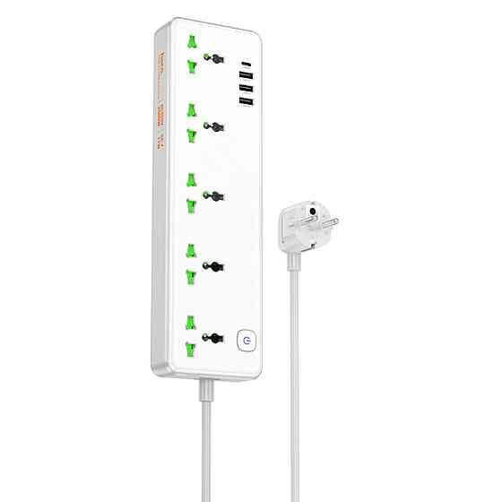 Мережевий подовжувач HOCO  AC13A Talento 5-position socket(1C3A) White (6942007607148 ) Киев