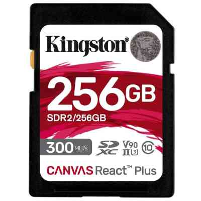 Карта памяти Kingston 256GB SDXC class 10 UHS-II U3 Canvas React Plus (SDR2/256GB) Винница