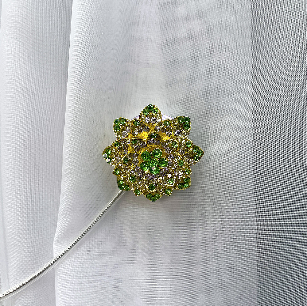 Магніти для штор та гардин "Flowers" набір 2 шт Салатовий з золотистим (81-206) Київ - фото 2