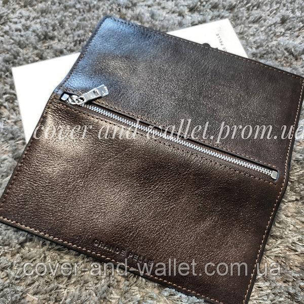 Стильний тонкий гаманець купюрник з гладкої коричневої шкіри Grande Pelle Uccello 520620 Київ - фото 3