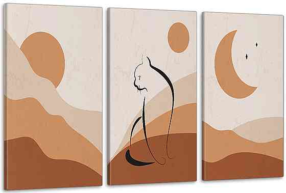 Модульна картина у вітальню/ спальню   Котик    ART-195_3A Київ