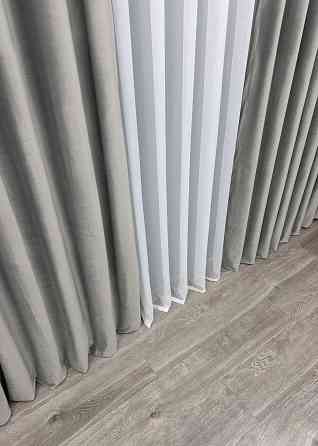 Шторная ткань бархат высота 3м цвет светло-серый 1765ш Киев