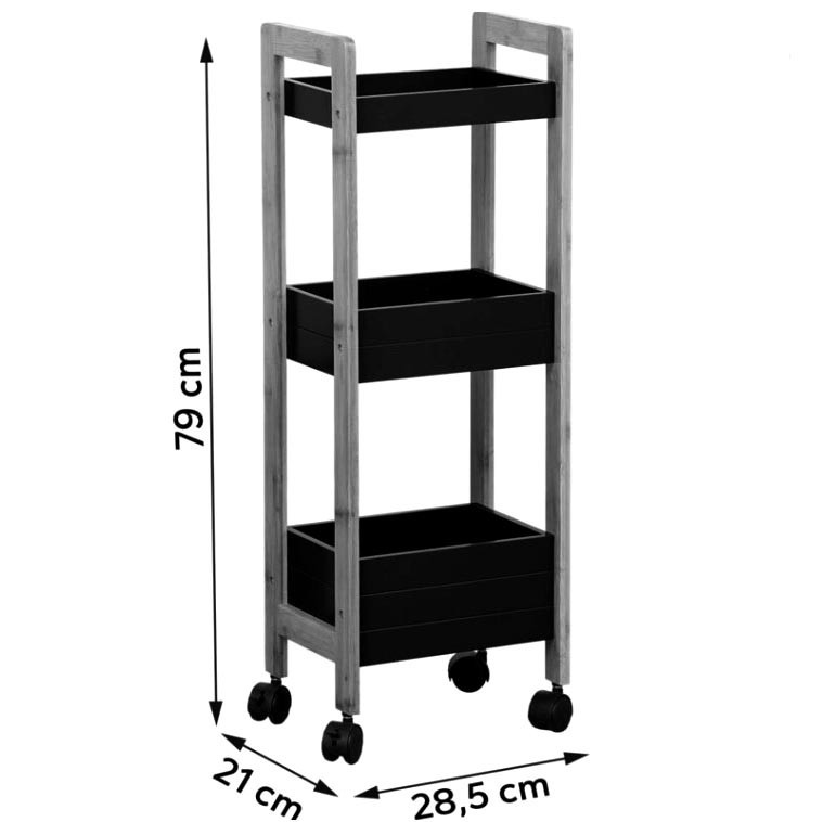 Етажерка для ванної на коліщатах "Віжн" венге-палісандр Миколаїв - фото 2