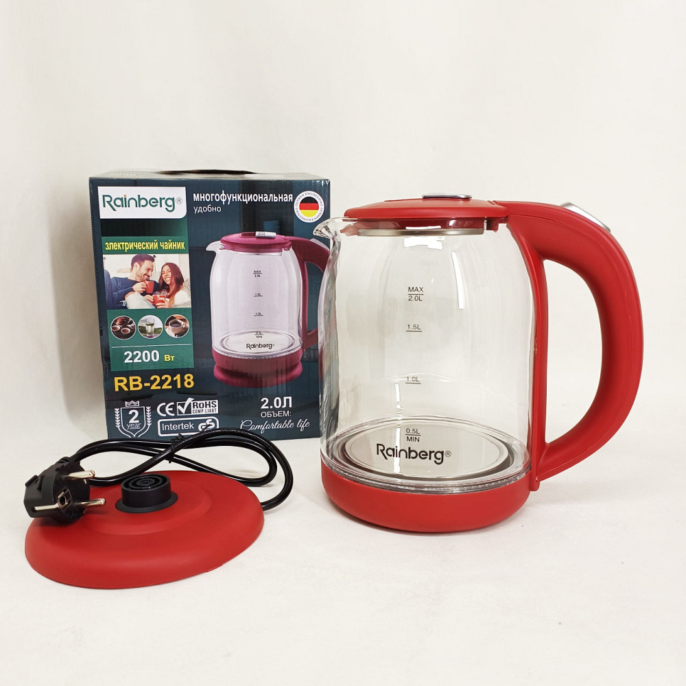 Мощный электрочайник электрический Rainberg RB-2218 3200 Вт 2л, Мощный электрический чайник для дома SZ-75 Львов - изображение 3