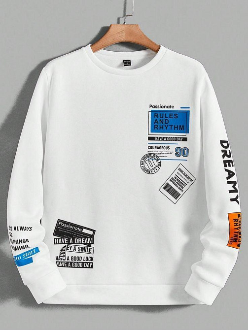 Світшот білий жіночий з принтом 2711524632 розмір 44 Дніпро - фото 1