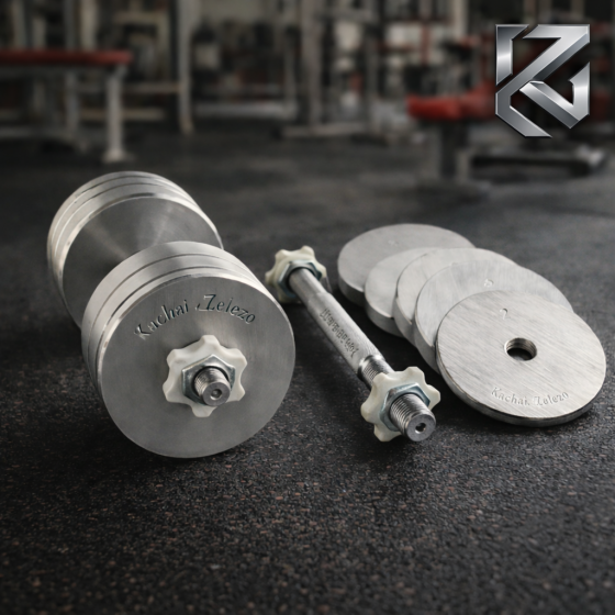 Гантелі набірні 2 по 24 кг металеві без покриття Kachai Zelezo Iron Pro Київ