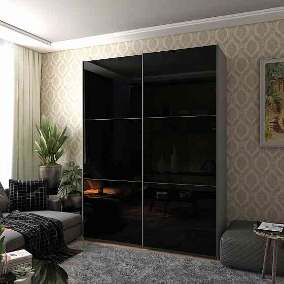 Шафа-купе двохдверна Doros G-Caiser 180х60х240 см Графіт/2 Чорних скла (DRS-011030) Дніпро