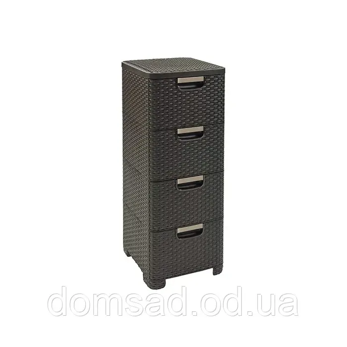Комод пластиковий "BRILLIANT" 4 ящика 81х38х33 Efe plastics Чорний Одеса - фото 1