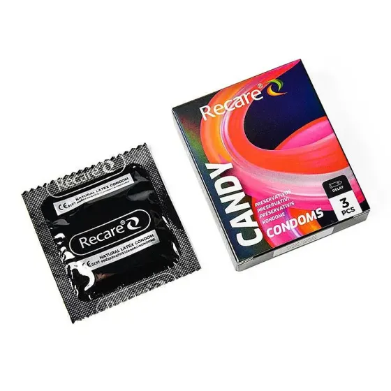 Презервативи Holographic Recare Delay Candy Condoms 3 шт, пролонгувальний ефект, цукерковий аромат Львів