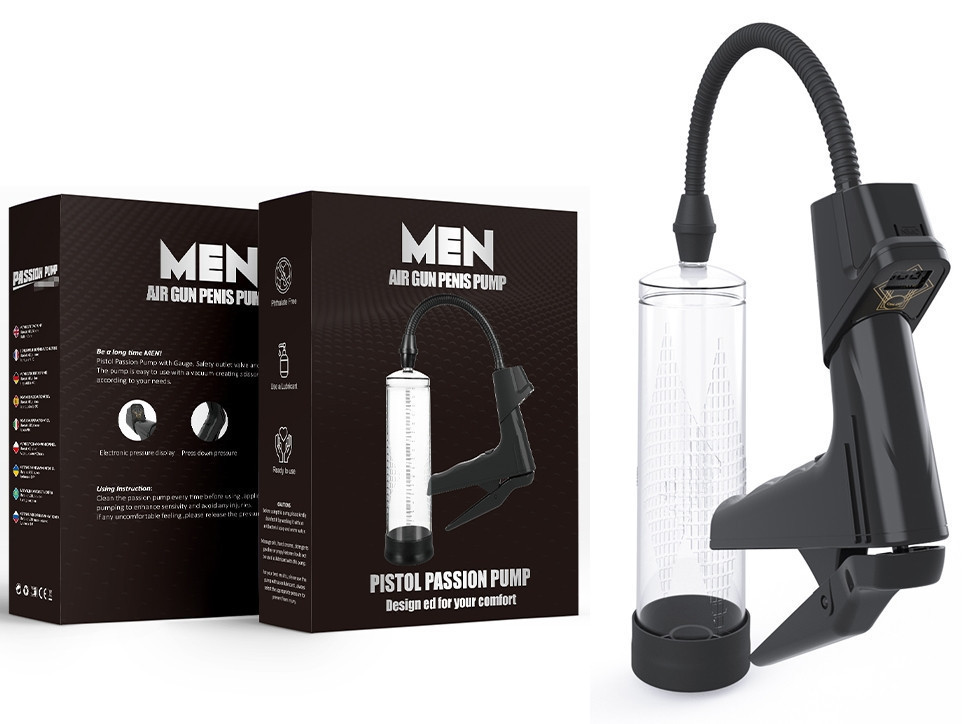 Вакуумна помпа з манометром CANWIN Men Air Gun Penis Pump - P398 Sex Aura Київ - фото 1