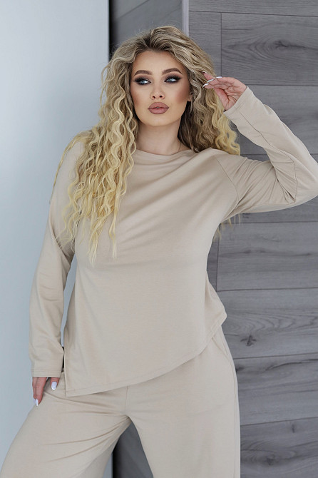 Жіночий костюм з асиметричним лонгслівом "Travel" | Батал Київ - фото 8