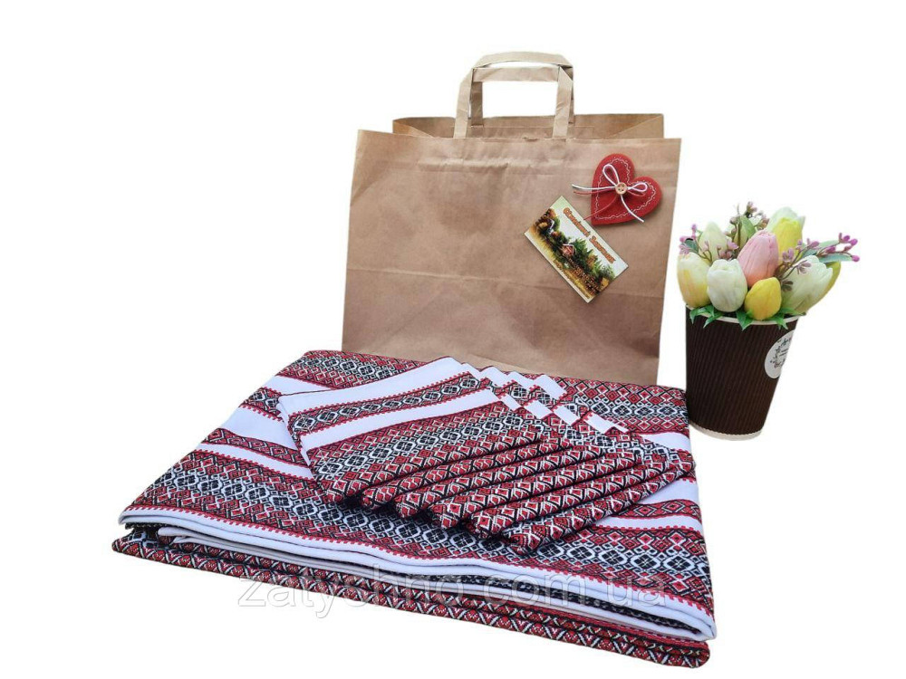 Вышитая  скатерть с салфетками  машинная вышивка 120*140 Киев - изображение 4