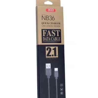 Дата кабель USB 2.0 AM to Micro 5P 1.0m 2.1A black XO (NB36-M-1-BK) Вінниця