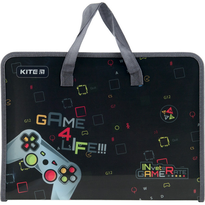 Папка-портфель "Kite" A4 1відділ на блискавці K22-202-01 Game 4 Life, шт Київ - фото 1