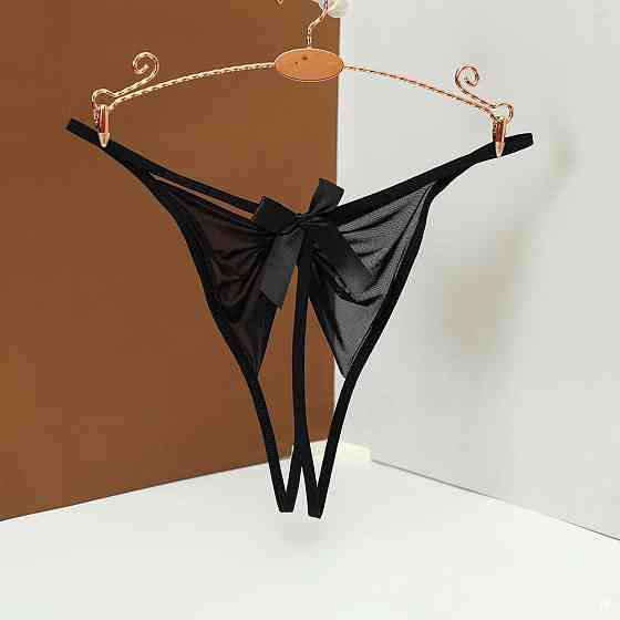 Трусики з розрізом у формі бантика one size чорний Київ