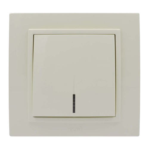 ZENA крем Вимикач внутрішній 1кл з підсвічуванням модуль + кришка Ел-Би Житомир - фото 1