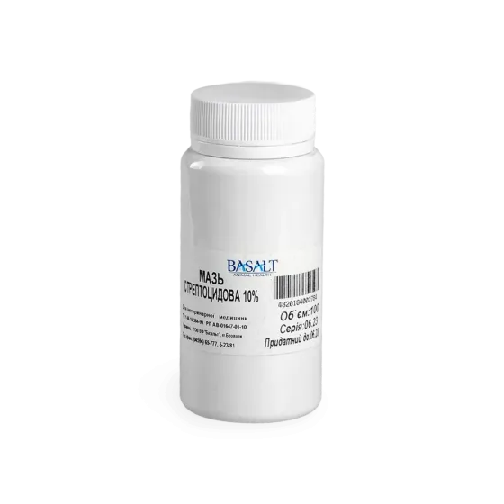 Мазь стрептоцидовая 10% 100 г Базальт Винница