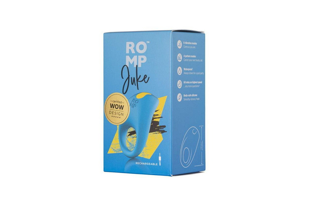 Эрекционное виброкольцо Romp Juke, особая изогнутая виброголовка, 10 вариантов стимуляции Sex Aura Киев - изображение 8