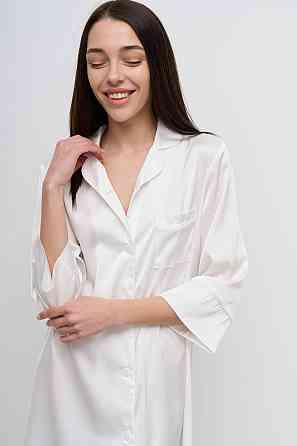 Жіноча нічна сорочка подовжена шовкова Айворі L Харків