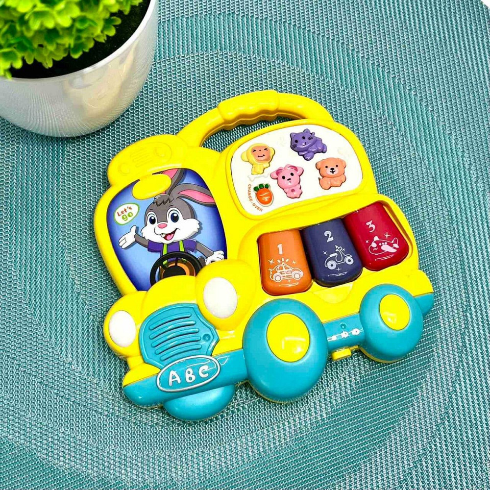 Набір ігровий Limo Toy піаніно машинка брелок музика звук українські вірші світло Жовтий (FT 0027) Чернигов - изображение 4