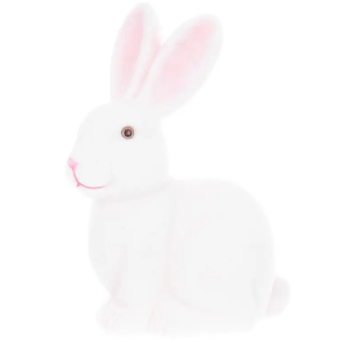 Фігурка декоративна Кролик з флоковим напиленням 13*23см, колір - білий Житомир - изображение 2