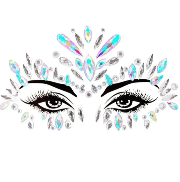 Стрази наклейки на обличчя та тіло one size різнобарвний Київ - фото 1