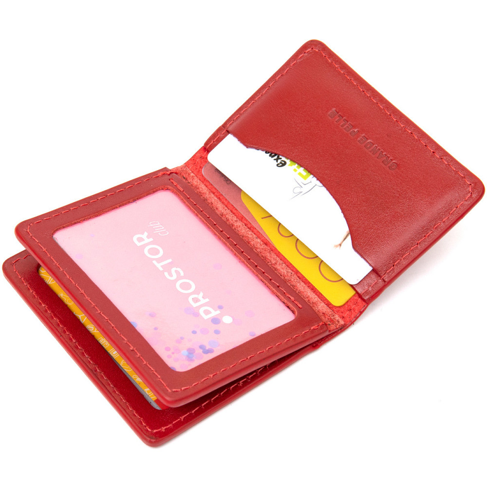 Кожаная обложка для автодокументов Красный (GRANDE PELLE) Киев - изображение 9