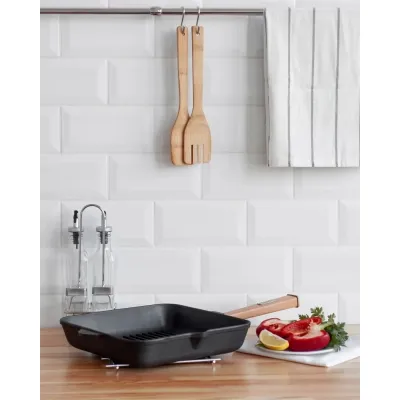 Сковорода Brizoll Optima чавунна квадратна Гриль з ручкою 280х280х50 мм (O282850G-P) Винница - изображение 6