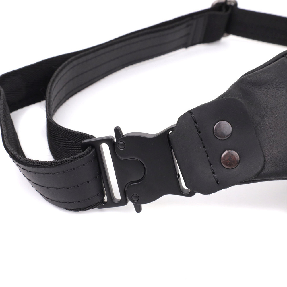 Мужская бананка из натуральной винтажной кожи Shvigel 23129 Черный Киев - изображение 5