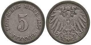 5 пфеннігів 1897 A - Німеччина Полтава - фото 1