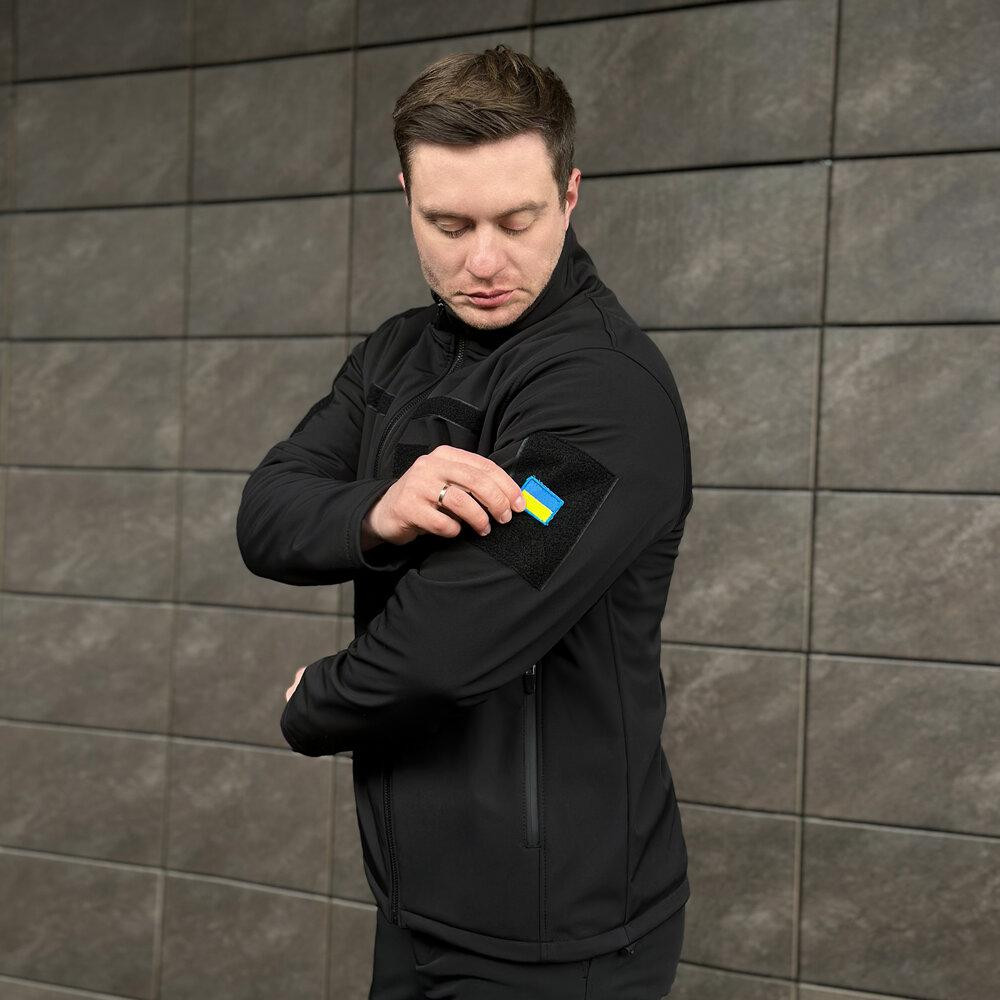 Военная мужская черная демисезонная куртка Pobedov Shadow с липучками 3XL Киев - изображение 5