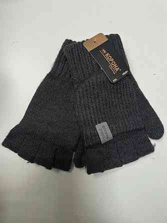 Чоловічі рукавички сірі без пальців + рукавиці Корона Київ