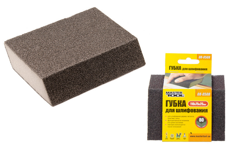 MASTERTOOL Губка для шліфування MASTERTOOL РОМБ Р80 110х75х25 мм 08-0508 Коломия - фото 2