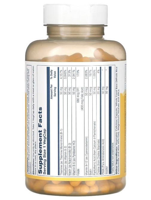 Комплекс витаминов группы В Solaray Vitamin B-Complex 50mg 50 vcaps Киев - изображение 2