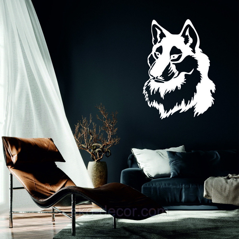 Декоративное настенное Панно «Волк», Декор на стену 70*50 см, Белый Киев - изображение 2