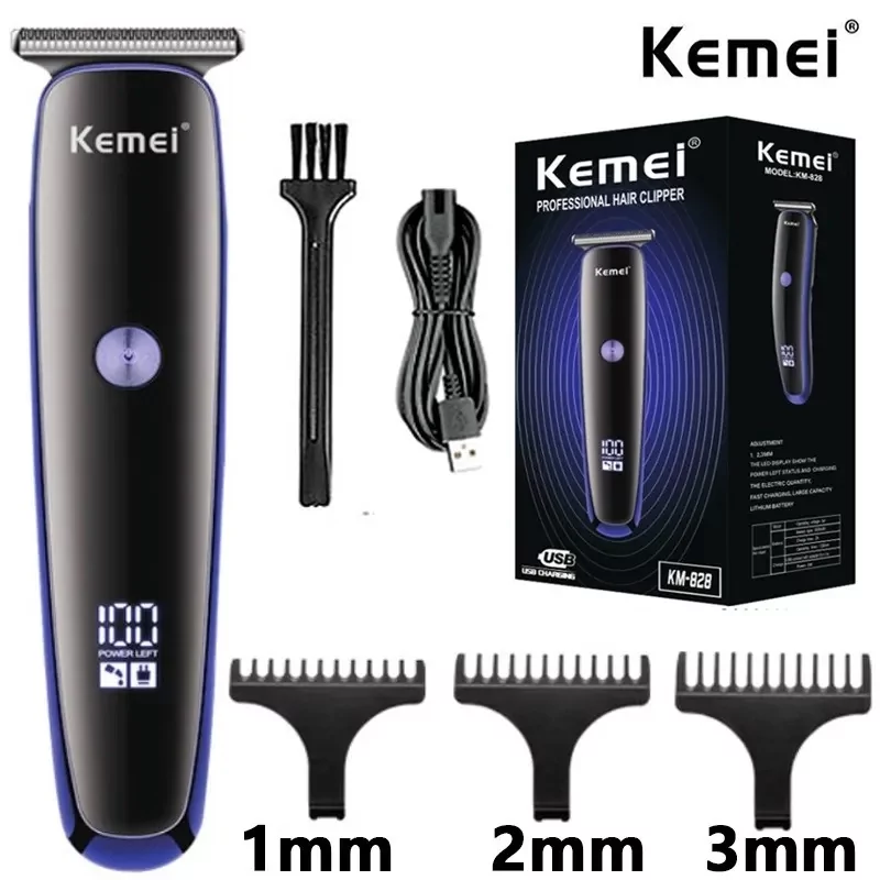 Акумуляторна машинка для стрижки волосся Kemei KM-828 з насадками Київ - фото 2
